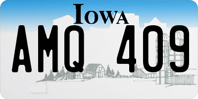 IA license plate AMQ409