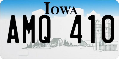 IA license plate AMQ410