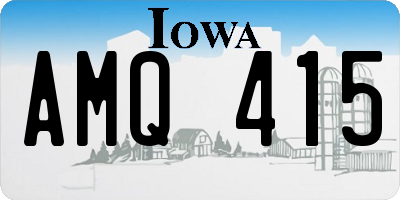 IA license plate AMQ415