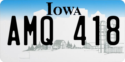 IA license plate AMQ418