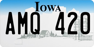 IA license plate AMQ420