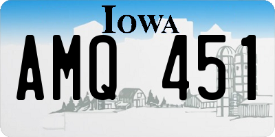 IA license plate AMQ451