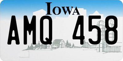 IA license plate AMQ458