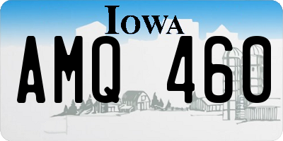 IA license plate AMQ460