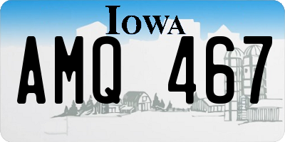 IA license plate AMQ467
