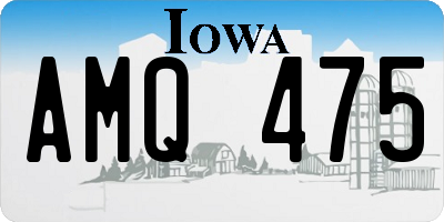 IA license plate AMQ475