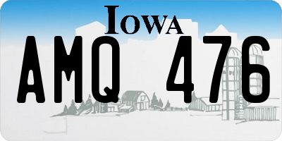 IA license plate AMQ476