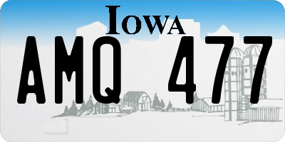 IA license plate AMQ477