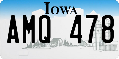 IA license plate AMQ478