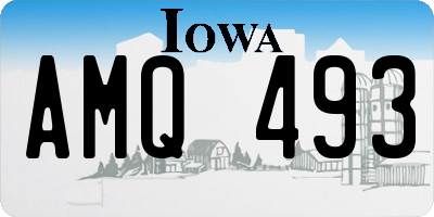 IA license plate AMQ493