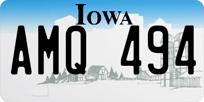 IA license plate AMQ494
