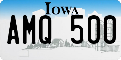 IA license plate AMQ500