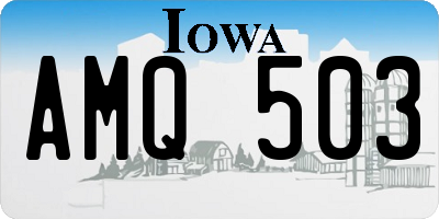 IA license plate AMQ503