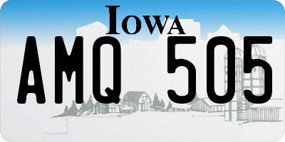 IA license plate AMQ505