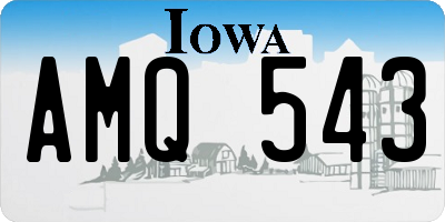 IA license plate AMQ543