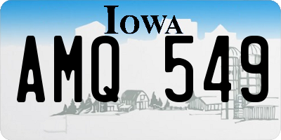 IA license plate AMQ549