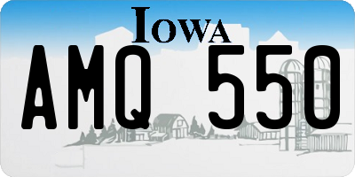 IA license plate AMQ550