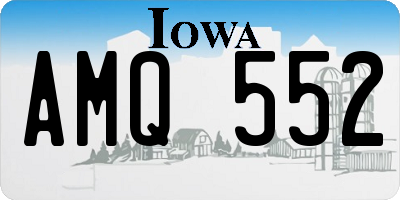 IA license plate AMQ552