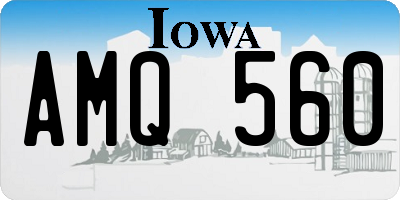 IA license plate AMQ560