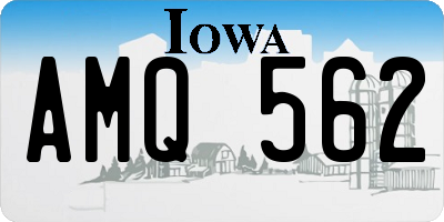 IA license plate AMQ562