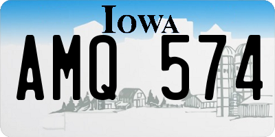 IA license plate AMQ574