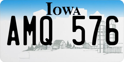 IA license plate AMQ576