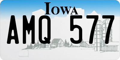 IA license plate AMQ577