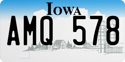 IA license plate AMQ578