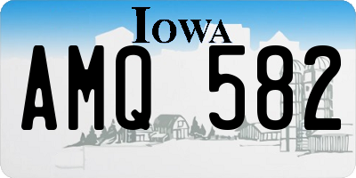 IA license plate AMQ582