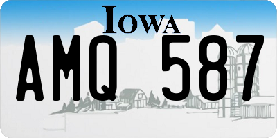 IA license plate AMQ587