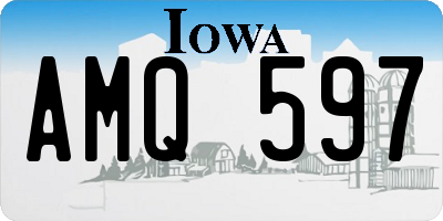 IA license plate AMQ597