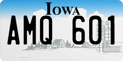 IA license plate AMQ601