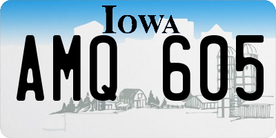 IA license plate AMQ605