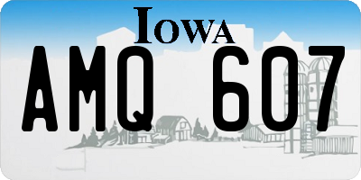 IA license plate AMQ607