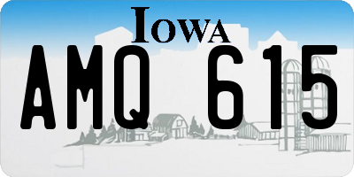 IA license plate AMQ615