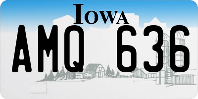 IA license plate AMQ636