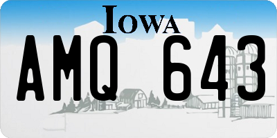 IA license plate AMQ643