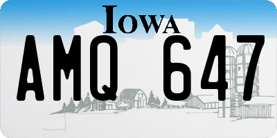 IA license plate AMQ647