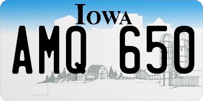 IA license plate AMQ650