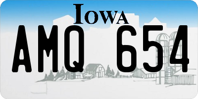 IA license plate AMQ654