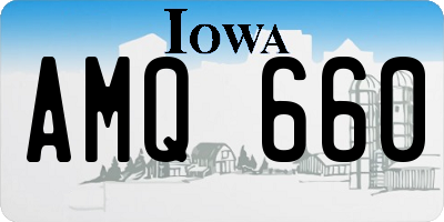 IA license plate AMQ660