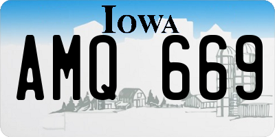 IA license plate AMQ669