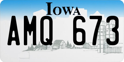 IA license plate AMQ673