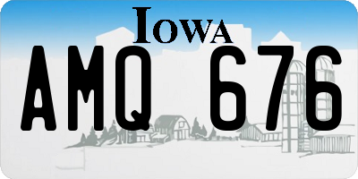 IA license plate AMQ676