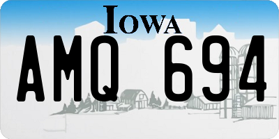 IA license plate AMQ694