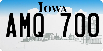IA license plate AMQ700
