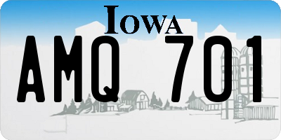 IA license plate AMQ701