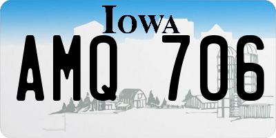 IA license plate AMQ706