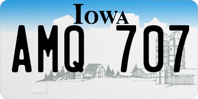 IA license plate AMQ707