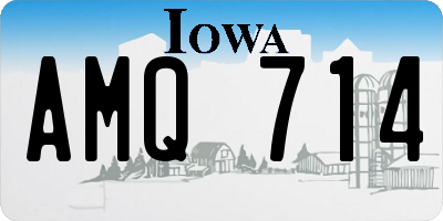 IA license plate AMQ714